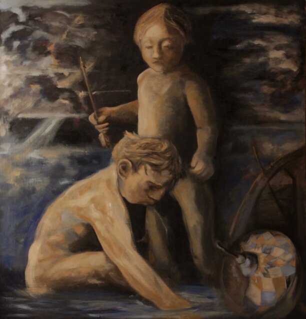 night fishing at antibes picasso, french realism, rembrandt, tenebrism, caravaggio, renaissance, baroque, noe badillo artist, contemporary classicism, painterly realism, art and war, children in art, nudes